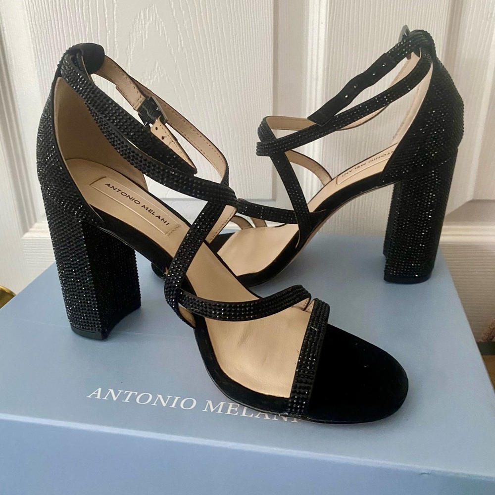 Antonio Melani Black Embellished Heels